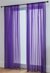 Lucy Pair Slot Top Voile Panels (Aubergine)