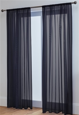 Lucy Pair Slot Top Voile Panels (Black)