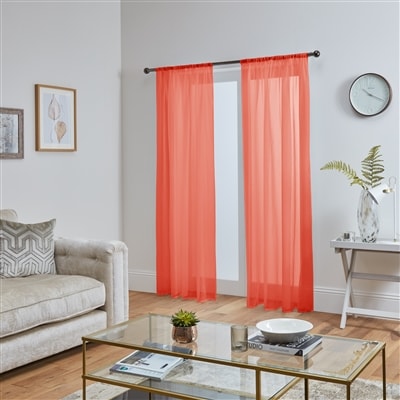 Lucy Pair Slot Top Voile Panels (Pastel Red)