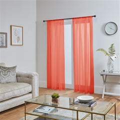 Lucy Pair Slot Top Voile Panels (Pastel Red)