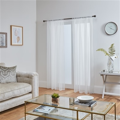 Lucy Pair Slot Top Voile Panels (White)