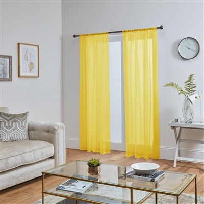Lucy Pair Slot Top Voile Panels (Yellow)