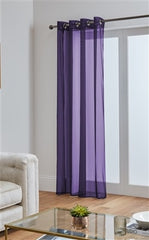 Lucy Eyelet Ring Top Voile Panel (Aubergine)