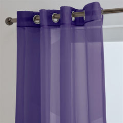 Lucy Eyelet Ring Top Voile Panel (Aubergine)