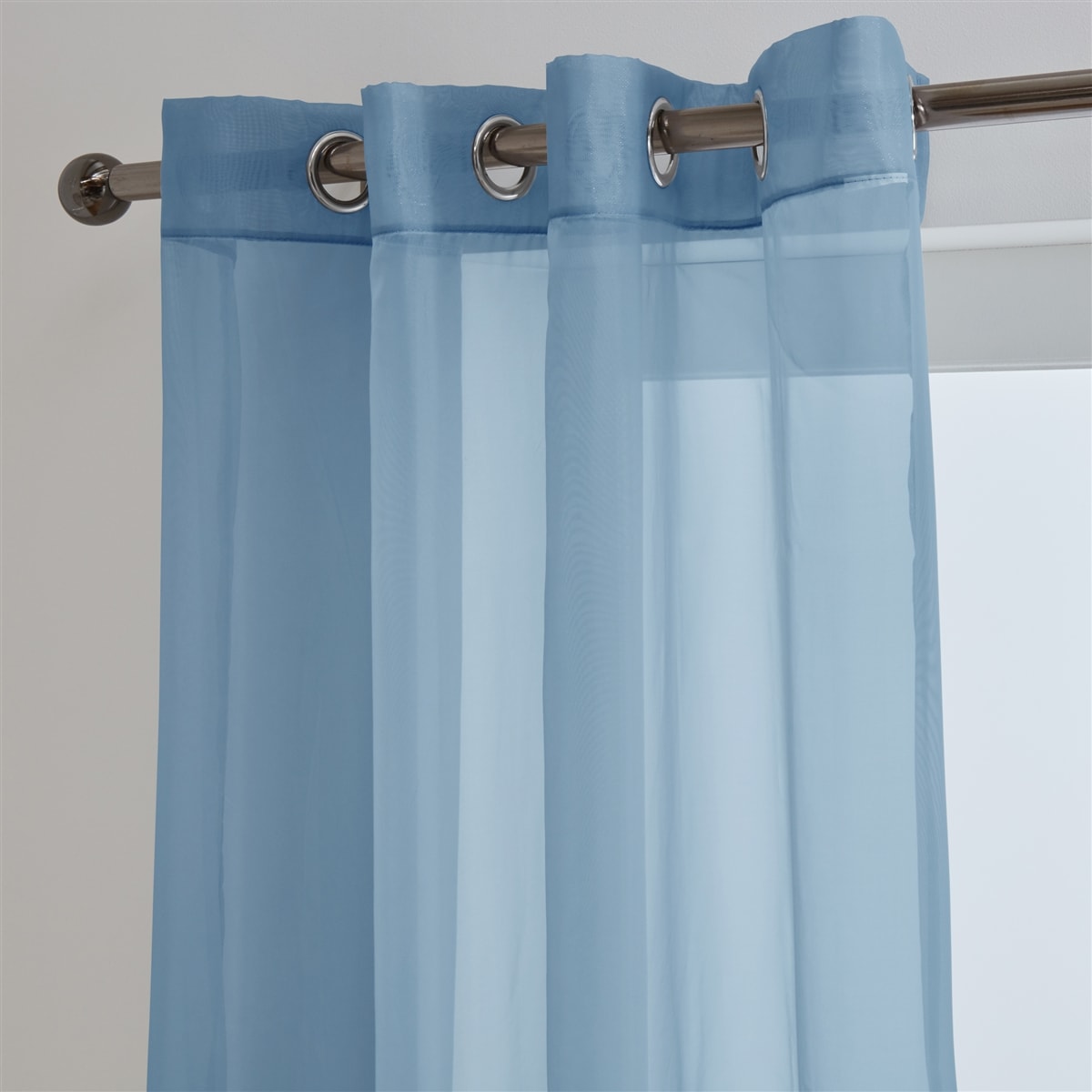 Lucy Pair Eyelet Ring Top Voile Panel (Blue )