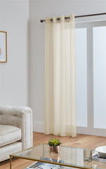 Lucy Eyelet Ring Top Voile Panel (Cream)
