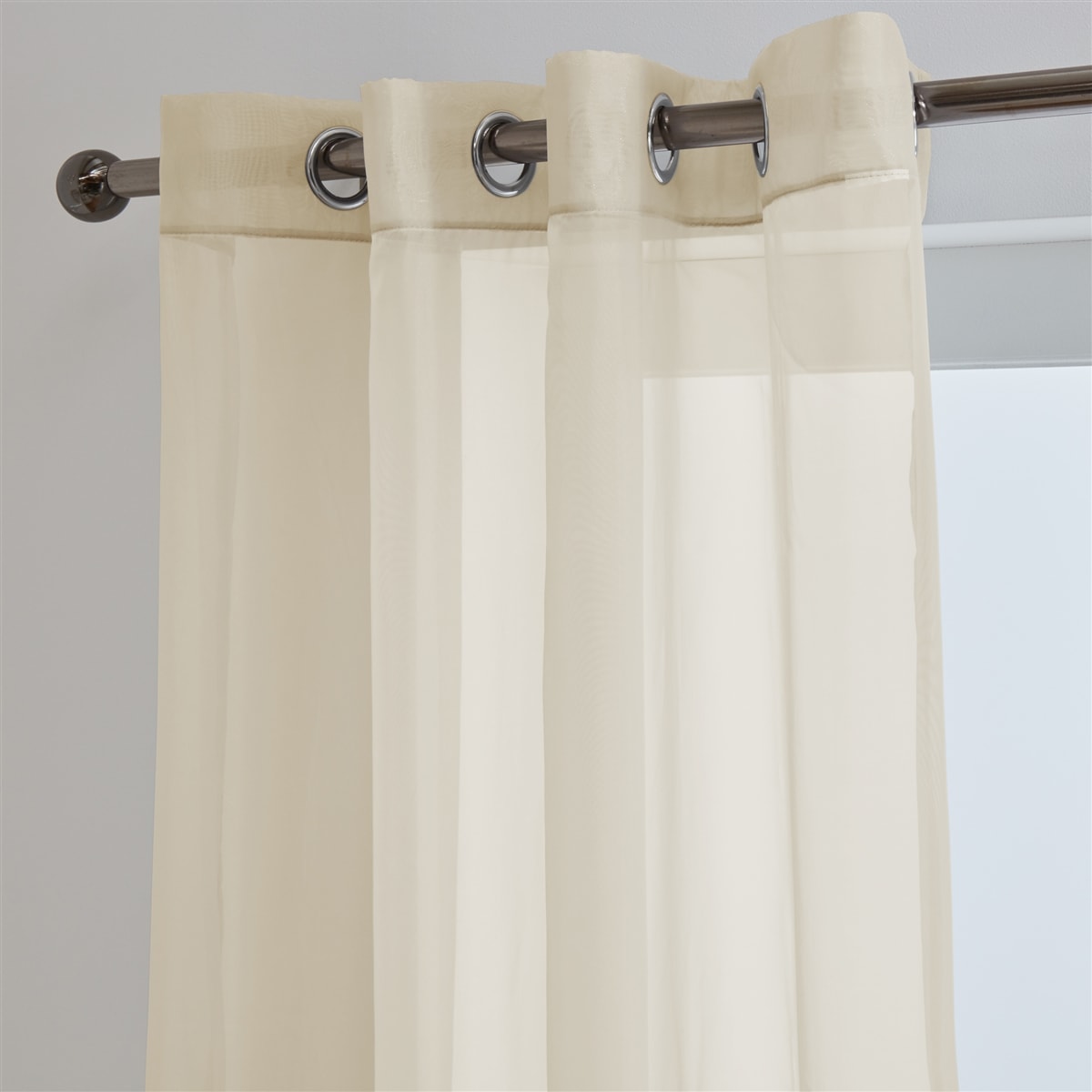 Lucy Pair Eyelet Ring Top Voile Panel (Cream)