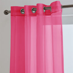 Lucy Pair Eyelet Ring Top Voile Panel (Fuchsia)