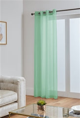Lucy Eyelet Ring Top Voile Panel (Green)