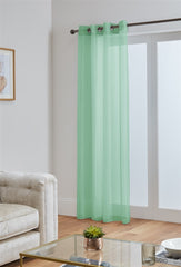 Lucy Eyelet Ring Top Voile Panel (Green)