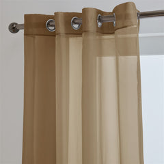 Lucy Eyelet Ring Top Voile Panel (Mocha)
