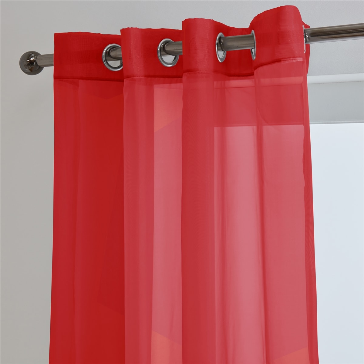 Lucy Pair Eyelet Ring Top Voile Panel (Red)