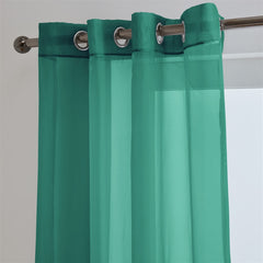 Lucy Eyelet Ring Top Voile Panel (Teal)