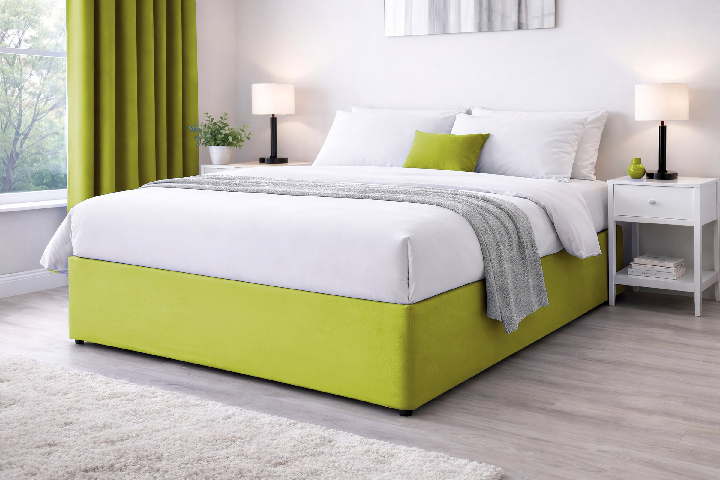 Elasticated Divan Bed Valance (Lime)