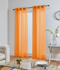 Lucy Pair Eyelet Ring Top Voile Panel (Orange)