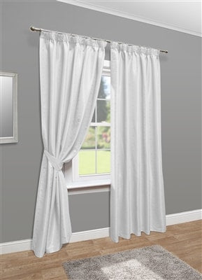 Mayfair Pencil Pleat Lined Curtains (White)