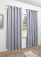 Mayfair Eyelet Lined Curtains (Silver)