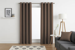 Faux Silk Eyelet Fully Lined Curtains (Mocha)