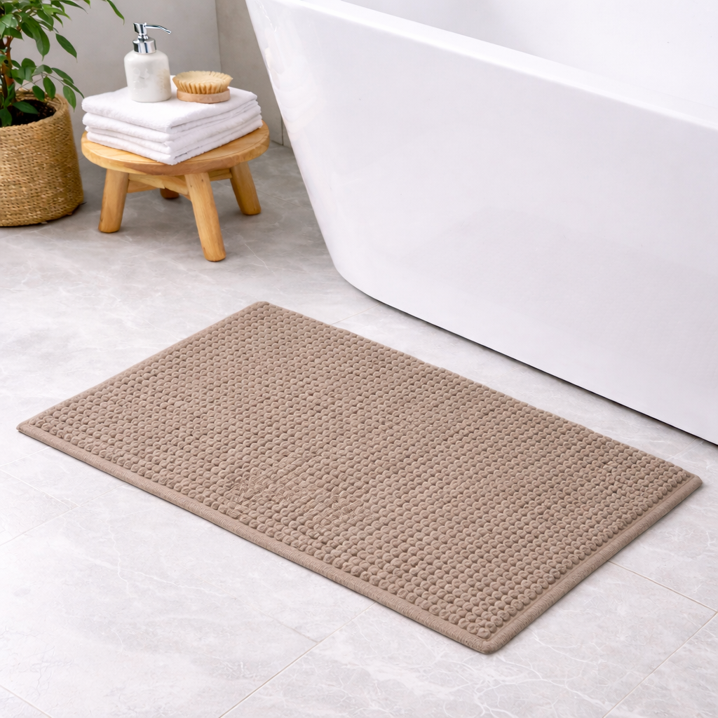 Chenille Bath Mat Non Slip Super Soft & Washable (Multiple Colours And Sizes)