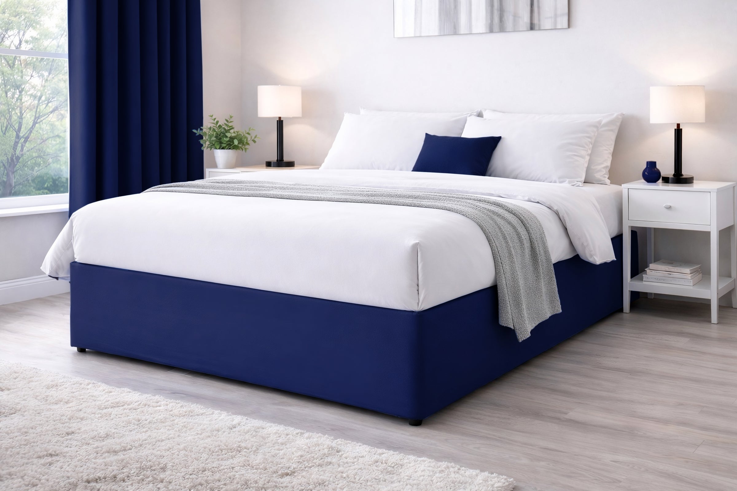 Elasticated Divan Bed Valance (Navy)