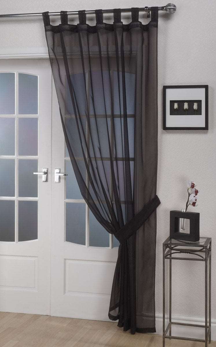 Opaque Tab Top Voile Panel (Black)