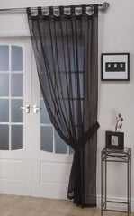 Opaque Tab Top Voile Panel (Black)