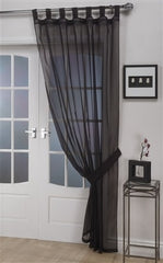 Opaque Tab Top Voile Panel (Black)