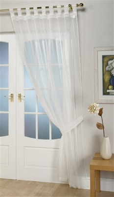 Opaque Tab Top Voile Panel (Cream)