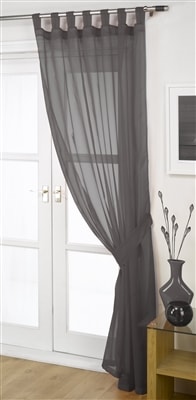 Opaque Tab Top Voile Panel (Dark Grey)