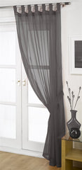 Opaque Tab Top Voile Panel (Dark Grey)