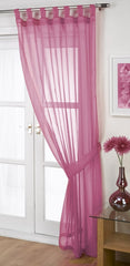 Opaque Pink Tab Top Voile Panel (Fuchsia)