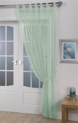 Opaque Tab Top Voile Panel (Pastel Green)