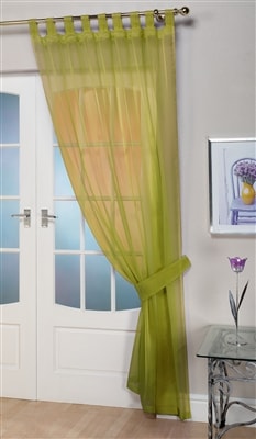 Opaque Tab Top Voile Panel (Lime Green)