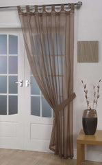 Opaque Tab Top Voile Panel (Mocha)