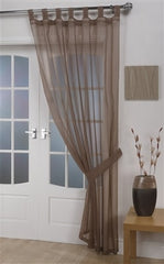 Opaque Tab Top Voile Panel (Mocha)
