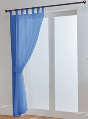 Opaque Tab Top Voile Panel (Navy)