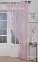 Opaque Tab Top Voile Panel (Pastel Pink)