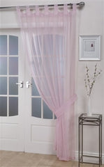 Opaque Tab Top Voile Panel (Pastel Pink)