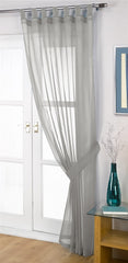 Opaque Tab Top Voile Panel (Silver)