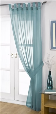 Opaque Tab Top Voile Panel (Teal)