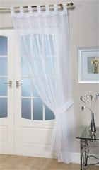 Opaque Tab Top Voile Panel (White)