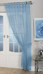 Opaque Tab Top Voile Panel (Blue)