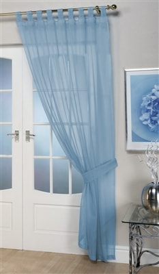 Opaque Tab Top Voile Panel (Blue)