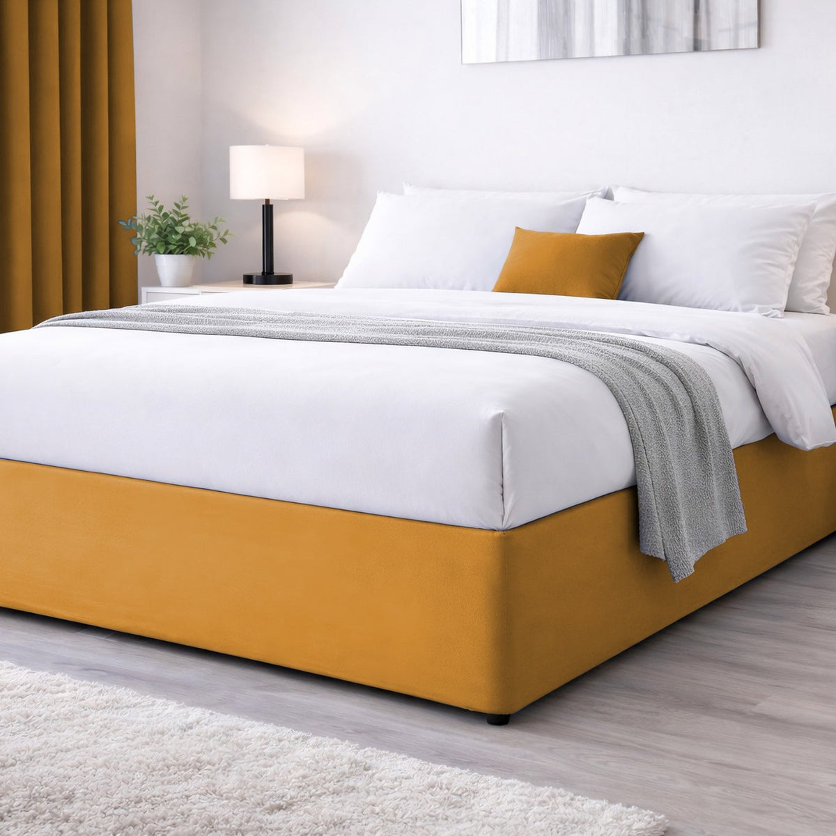 Elasticated Divan Bed Valance (Ochre)