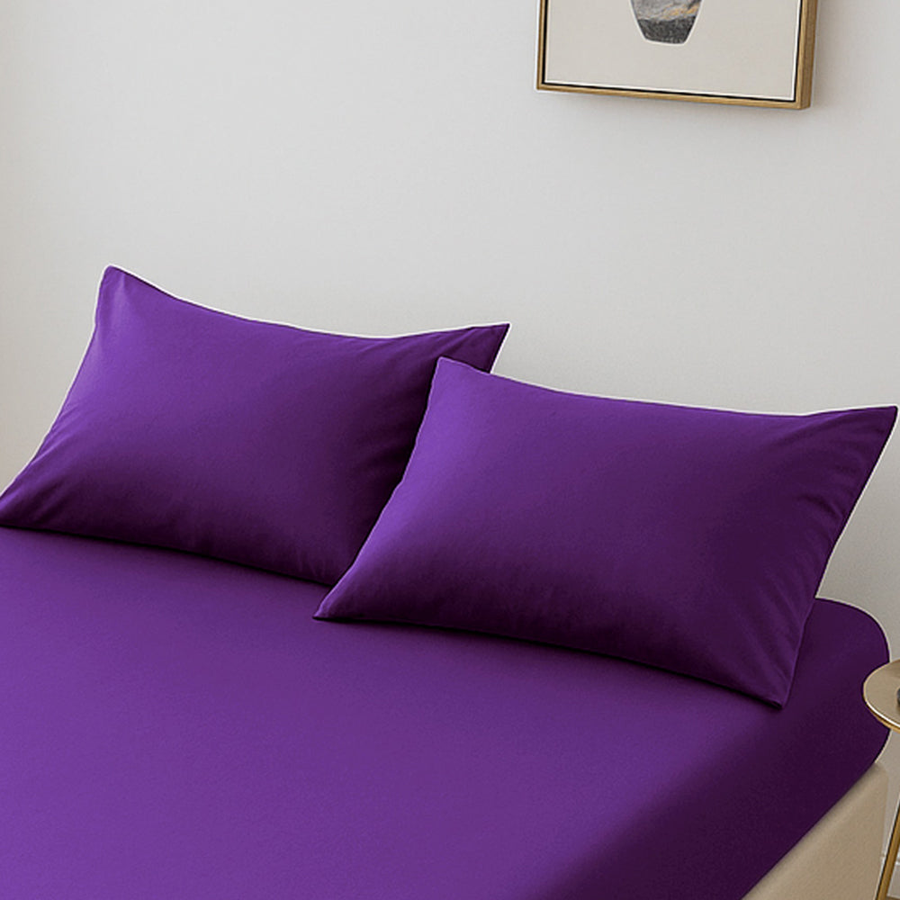 Microfibre Flat Bed Sheet (Aubergine)