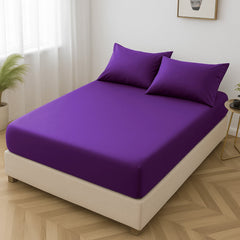 Microfibre Flat Bed Sheet (Aubergine)