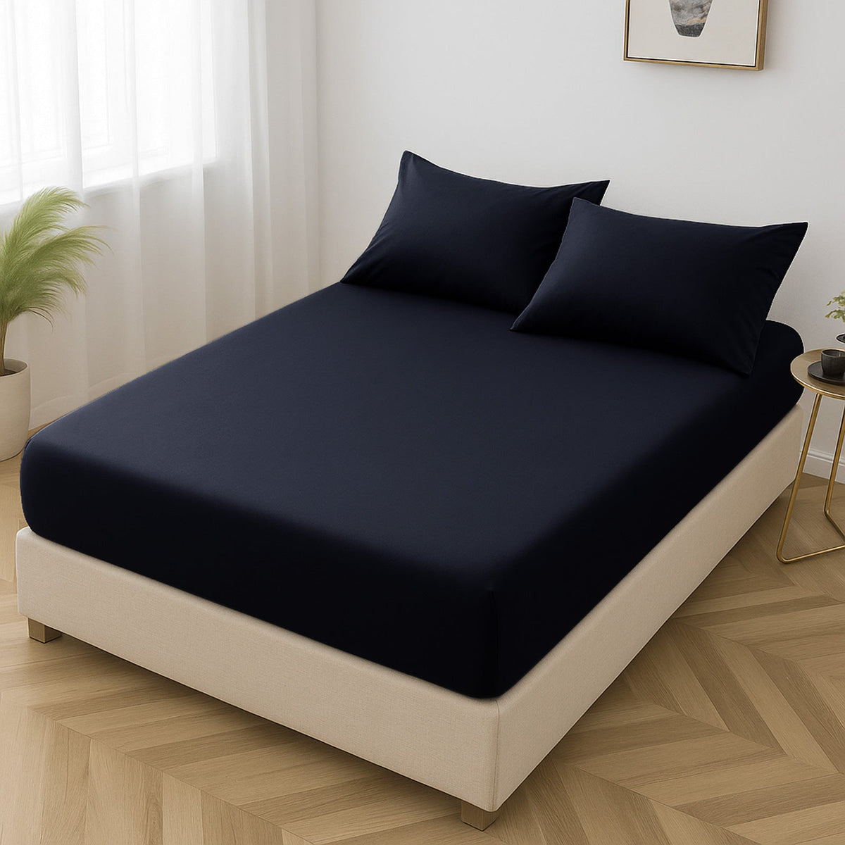 Microfibre Flat Bed Sheet (Black)