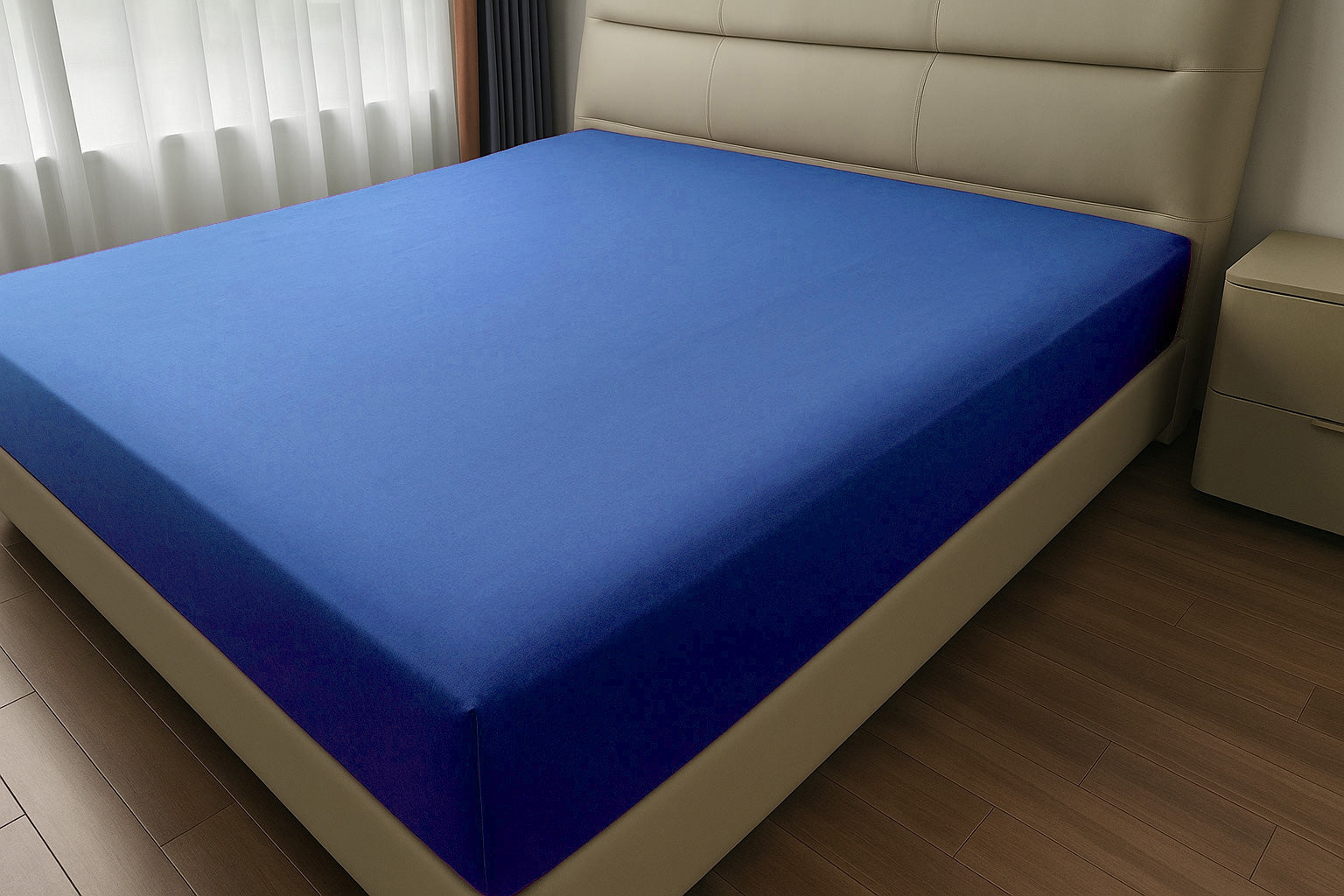 Microfibre Flat Bed Sheet (Blue)