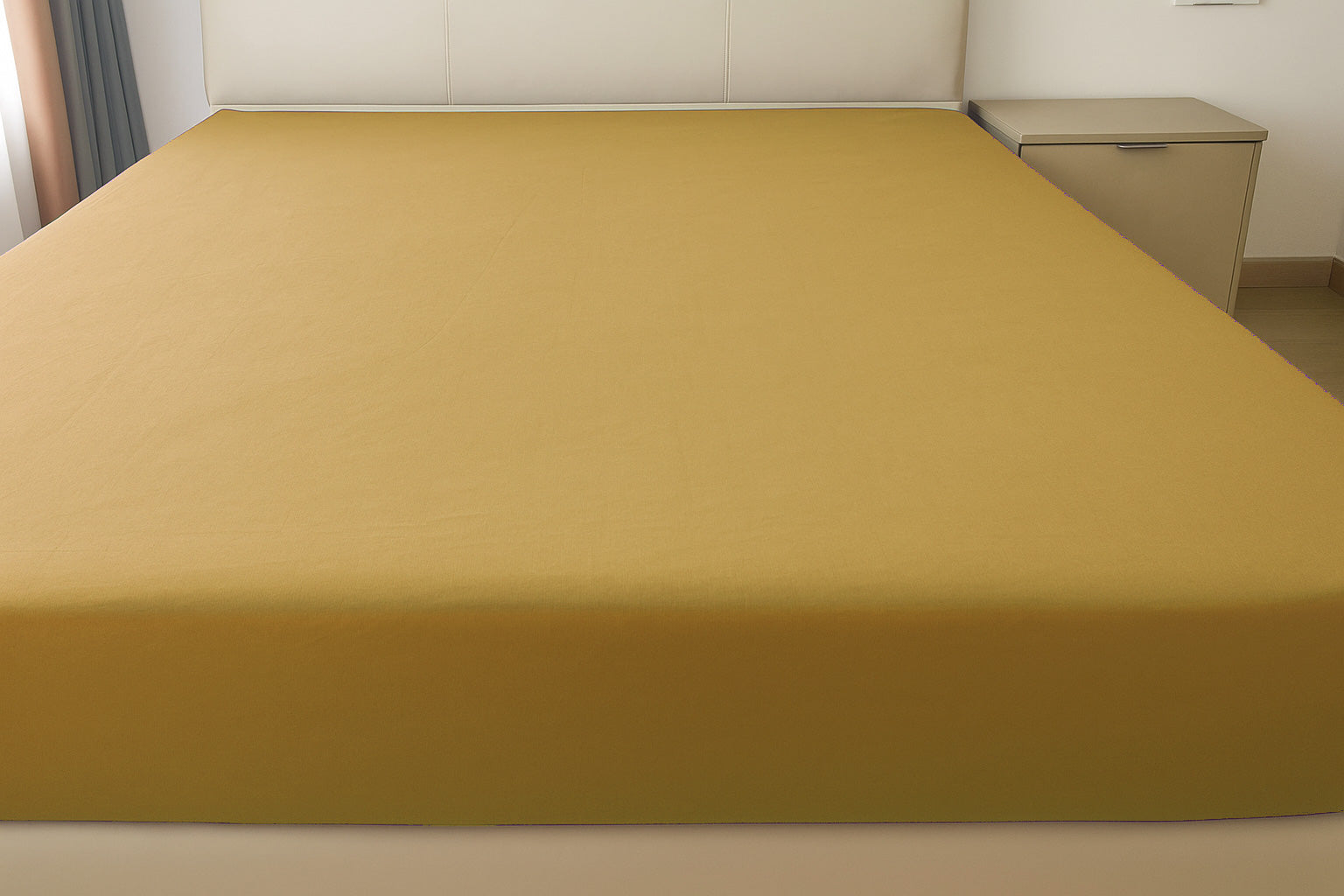 Microfibre Flat Bed Sheet (Ochre)