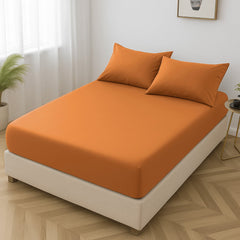 Microfibre Fitted Bed Sheet (Orange)